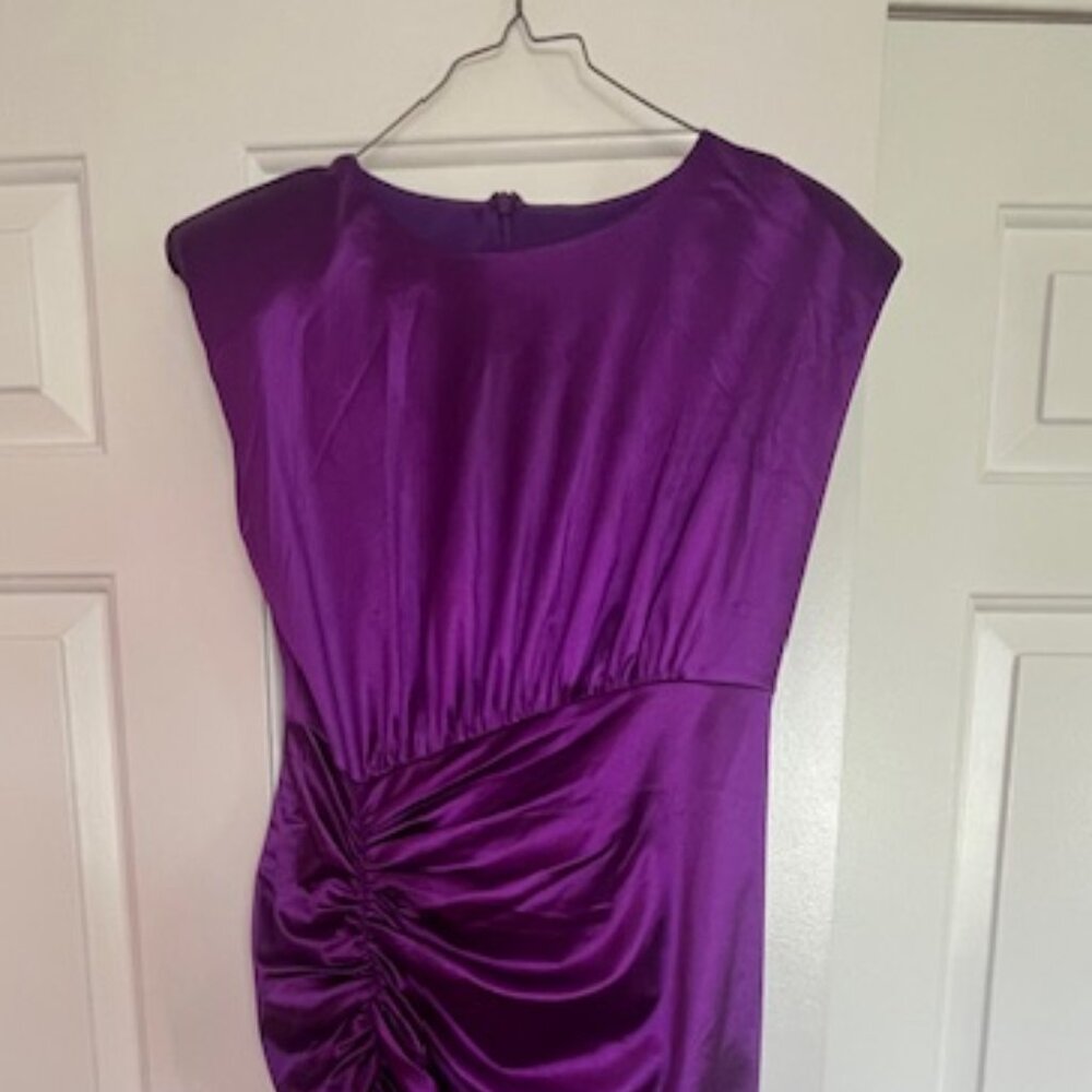 EXPRESS SATIN RUCHED COCKTAIL DRESS - Picture 2 of 5